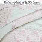 NEW! ~ COZY SHABBY CHIC COUNTRY PINK GREEN LACE LAVENDER LILAC RUFFLE QUILT SET