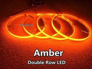 15.5" IP68 DOUBLE ROW Pure AMBER LED Switch Remote Truck Wheel Rings Rim Lights - Picture 1 of 5
