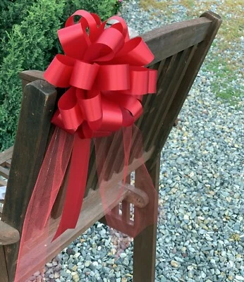 Arcos rojos para boda con colas de tul - 8", 6 piezas, día de San Valentín Foto 1 de 4