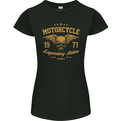 Motorcycle Legendary Riders Biker Motorbike Womens Petite Cut T-Shirt - Image 1 of 2