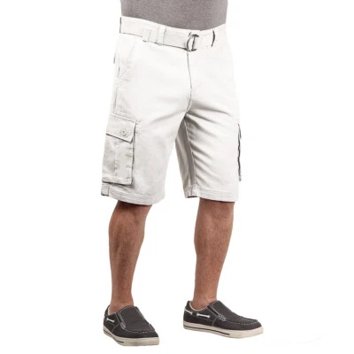 Revolution Belted Twill Cargo Shorts Casual Shorts 100% Cotton White Size 30 - Image 1 of 3