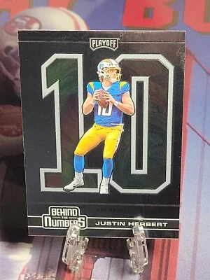 JUSTIN HERBERT 2020 Panini Playoff Behind The Numbers Rookie Card #BTN-26 RC! - Image 1 of 3
