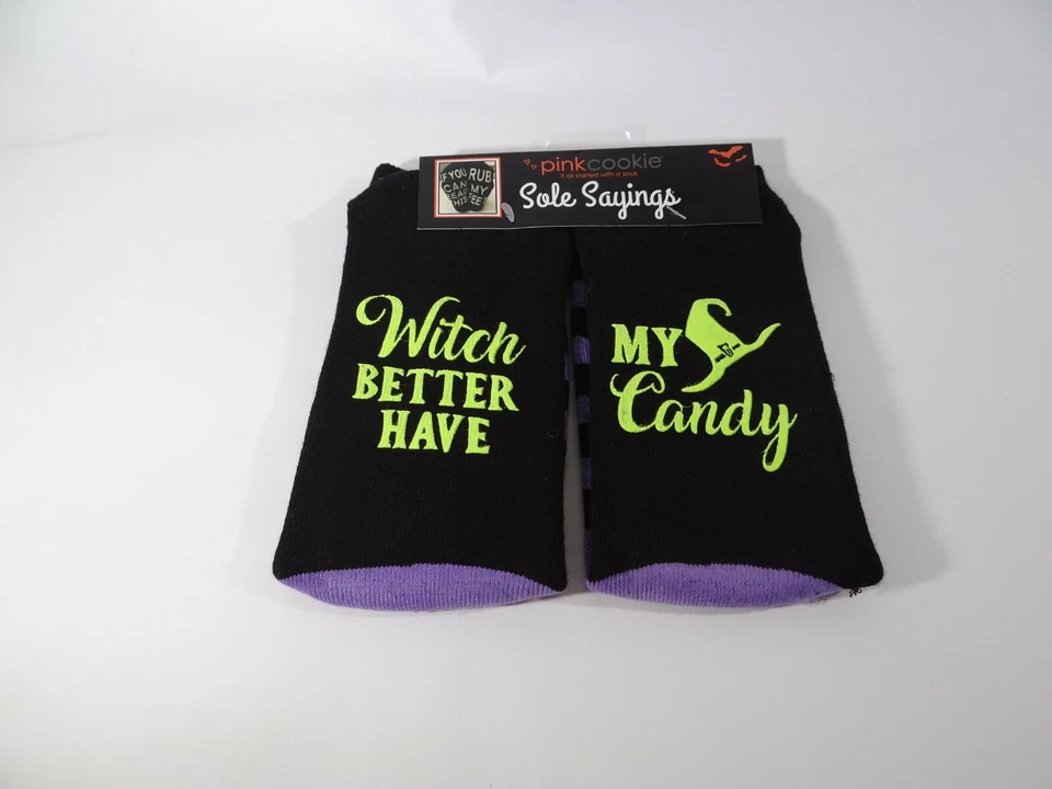 Пара женских носков для Хэллоуина Witch Better Have My Candy размер обуви 4-10 - Изображение 1 из 4