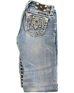 Girls MISS ME sz 7 Boot Cut Medium Wash Blue Jeans JK5500B - Picture 1 of 7
