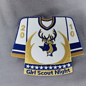 Maglia Laredo Bucks Texas GIRL SCOUT NIGHT 2010 ML Hockey Team Ferro su toppa nuova - Foto 1 di 2