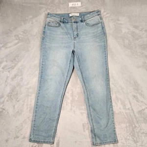 SUZANNE GRAE JEANS SIZE 10 MOM STRETCH BLUE DENIM MID RISE CROPPED - Picture 1 of 13