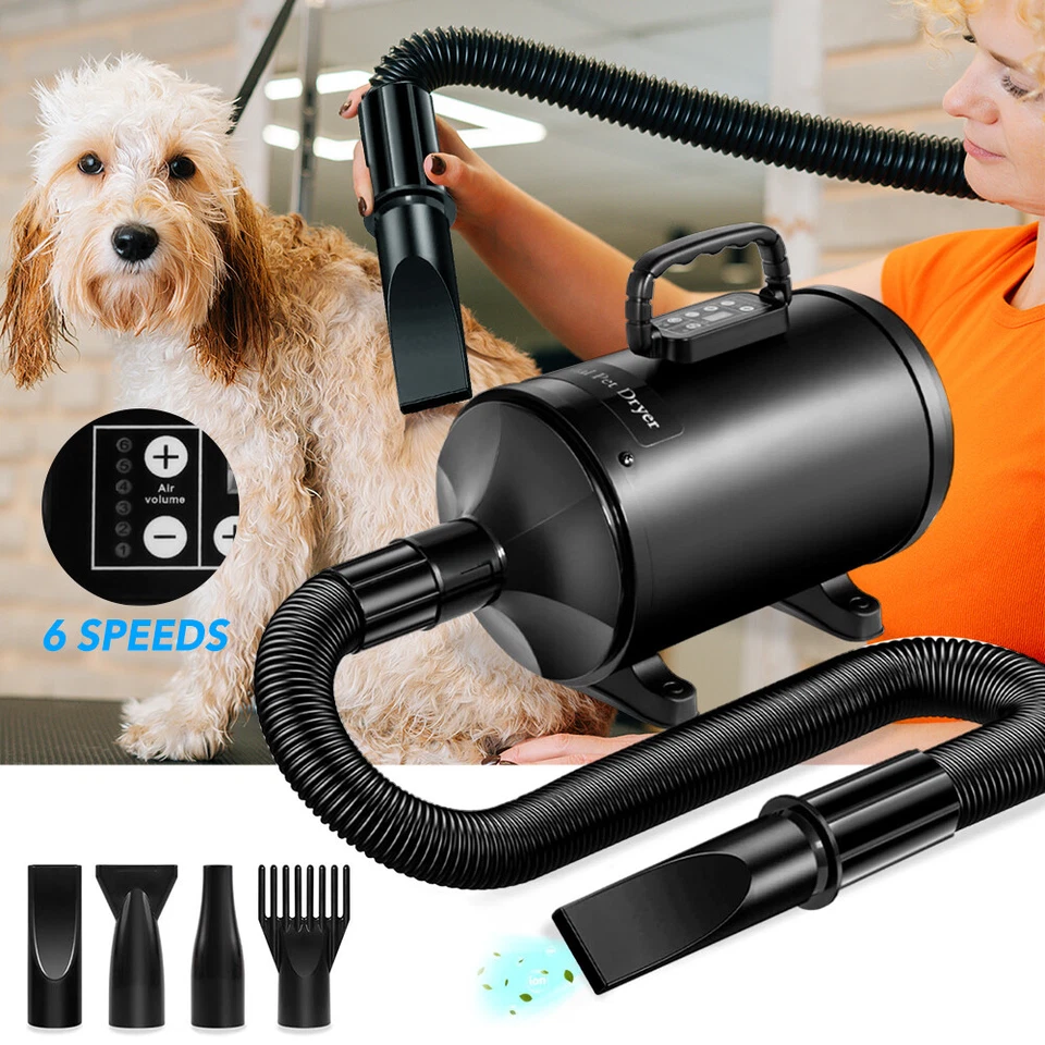 Pet Dog Hair Fur Dryer Grooming Blaster 2800w W/ Stand Speedy Mobile Hairdryer