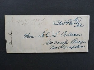 Congressional Free Frank: Edmund Burke 1841 copertina, New Hampshire Red, Newport Ms - Foto 1 di 3