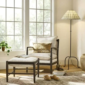 Threshold Studio McGee Metal Floor Lamp Green Pleated Plaid Shade Listed 62.5" - Picture 1 of 5