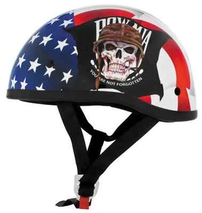 Skid Lid Lethal Threat America USA POW MIA Low Profile DOT Half Helmet SM - Bild 1 von 1