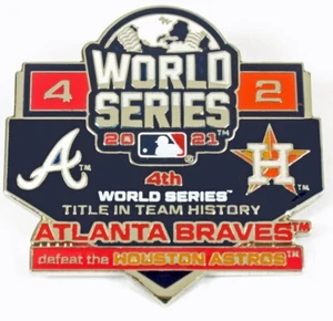 2021 World Series Commemorative Pin -Braves vs. Astros - Limited Edition 1,000 - Picture 1 of 3