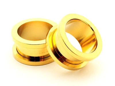 Par de túneles atornillados de acero medidores de enchufes CZ elige el tamaño color Foto 1 de 1