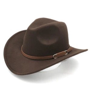 Kid Boys Girls Western Cowboy Hat Cowgirl Cap with Brown Belt for Birthday Party - Picture 1 of 20