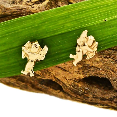 14k Yellow Gold Cupid Bow & Arrow Studs/Stud Earrings - Image 1 of 3