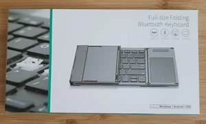 Wireless Folding Keyboard with Touchpad Portable Mini Three Bluetooth Foldable - Picture 1 of 9