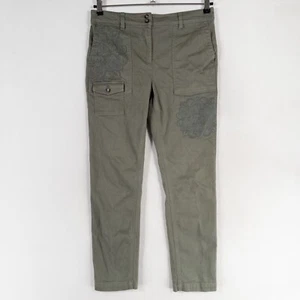 Pantalones para mujer J. Jill 8 verde oliva pierna ajustada bordados carga utilitaria tobillo - Imagen 1 de 9