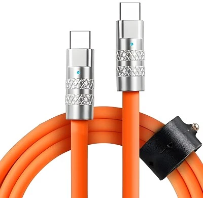 Thick Colorful Silicone Cable  USB-C to USB-C, 1m or 2m, 100W high power cable - image 1 of 4