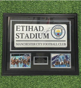Vincent Kompany - Letrero de calle firmado - Leyenda del Manchester City - Enmarcado 50x40 cm - Imagen 1 de 1