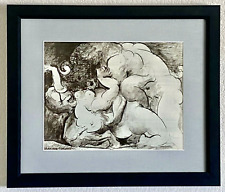 Pablo Picasso Vintage Original Lithograph Minotaur Nude Woman Signed Drawing Coa