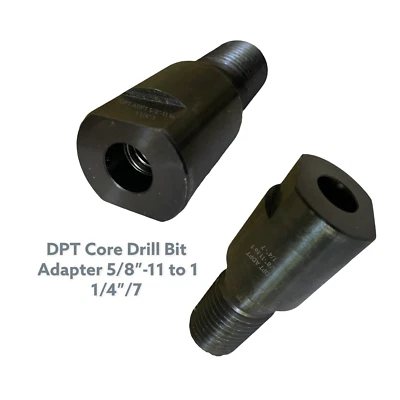 DPT Core Bit Adapters 5/8"-11 Female to 1-1/4"-7 Male for Wet Diamond Core Drilling