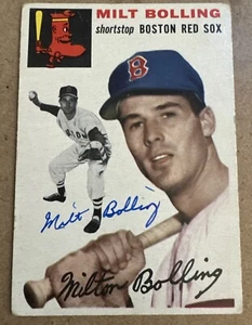 MILT BOLLING 1954 TOPPS #82 SIGNED AUTOGRAPHED Card - BOSTON RED SOX - Picture 1 of 2