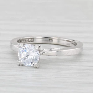 New Semi Mount Engagement Ring Diamond 18k White Gold Certificate Sz 6.5 Tacori - Picture 1 of 11