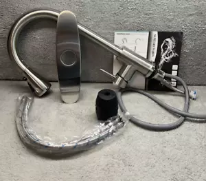 Gebürstetes Nickel Küche Spültischarmatur Einhand Schwenkbar Pull Down Brause Mixer - Bild 1 von 7