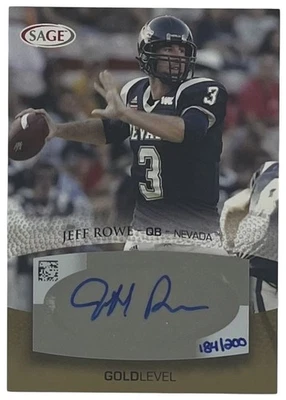 2007 SAGE Autograph #A46 Jeff Rowe Nevada Wolf Pack /200 - Image 1 of 2