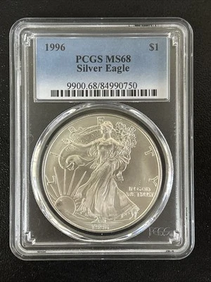 1996 Silver American Eagle PCGS MS68 - Image 1 of 2