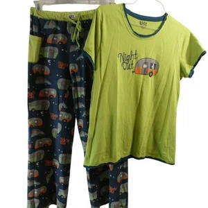 Lazy One Night Out PJ Shirt and Pants Camping Cotton Lounge Wear - Picture 1 of 4