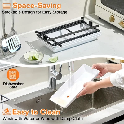 3 Tier Serving Tray Set 12" Tiered Serving Trays Platters Reusable Serving Tray - Image 1 of 4