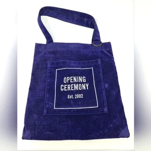 ERÖFFNUNGSZEREMONIE ROYALBLAU POLYESTER SAMT BEUTELTASCHE WEISS STICKEREI DAMEN EINHEITSGRÖSSE - Bild 1 von 16