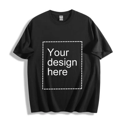 Custom T-Shirt with Your Design Unisex Cotton T Shirts for Adult Men and Women - Image 1 of 4