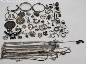 Verschiedene Sterling Silber Halskette Ohrringe Ring und mehr Schmuck Konvolut - Bild 1 von 6