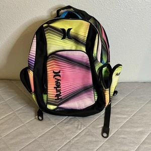 Hurley Black & Rainbow Laptop Backpack - Multiple Compartments - Picture 1 of 6