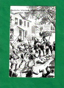 AK -- Deutsche Infanterie stürmt ein Dorf bei Mühlhausen-- Feldpost, um 1914 (K) - Picture 1 of 2