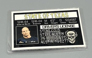 Stone Cold Steve Austin Wrestling Texas TX Card Drivers License - Picture 1 of 2