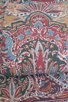 New Ralph Lauren Serengetti Red Floral Paisley Flat Sheet - Queen - Image 1 of 4