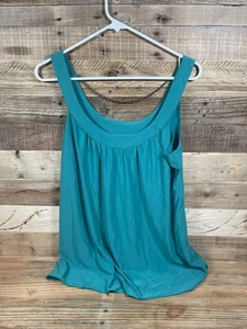 Wrapper Turquoise Chain Back Women’s (L) Tank Top Draped Silky Spandex Lrg Shirt - Picture 1 of 4