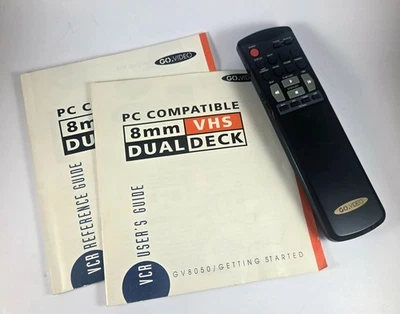 Go Video GOVIDEO GV-8020 8mm Cassette VHS VCR Grabadora Control Remoto y Manuales Foto 1 de 4