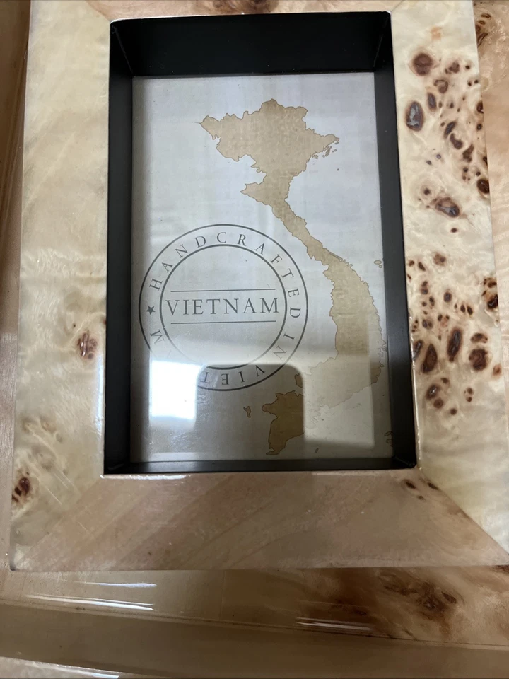 Juego de bandeja y marco de fotos de álamo Burlwood nuevo con etiquetas hecho a mano bandeja de 10”x15”/marco de 5”x8” Foto 1 de 4