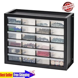 Screw Organizer Hardware Storage 24 Drawer Parts Cabinet Plastic Scrapbook New - Picture 1 of 4