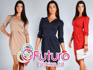 Vestido de elegancia para mujer Moda única 3/4 manga V-Neck Tallas 8-14 FA43 - Imagen 1 de 6