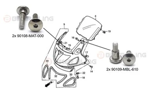 4x Honda NT650V Deauville 1999-2005 acero inoxidable pernos de pantalla de hombro - Imagen 1 de 3