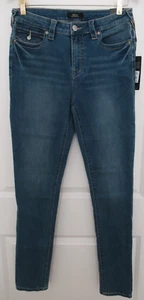 True Religion Women's Stella Mid Rise Flap Skinny Jeans Medium Wash Size 31 NWT - Picture 1 of 10