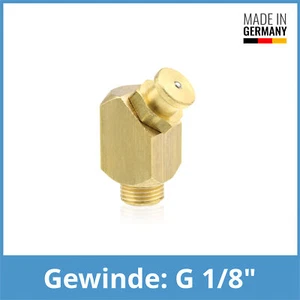 DIN 3404 M4 (Ø10mm) G 1/8" 45° Winkel-Flachschmiernippel Messing - Picture 1 of 1