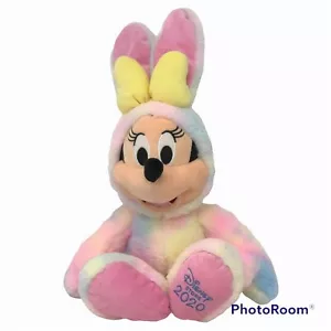 DISNEY STORE Minnie Mouse Easter Bunny 19" Plush Tie Dye Pastel 2020 - Picture 1 of 5