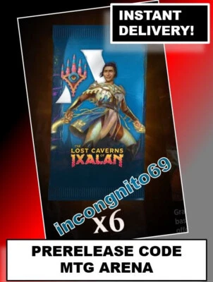 MAGIC MTG MTGA ARENA CODE CARD PRERELEASE 6 BOOSTER PACKS LOST CAVERNS OF IXALAN - Image 1 of 4