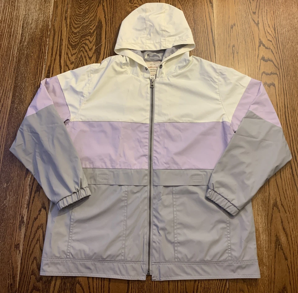 Weatherproof Vintage Gray/Purple/White Hooded,Pockets,Zip Up Windbreaker Size:XL - Image 1 of 4