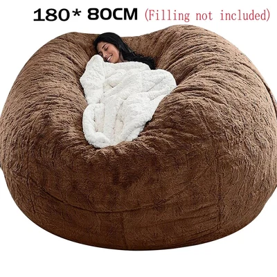 7FT Large Bean Bag Sofa Living Room Chair Memory Microsuede Lazy Sofa Bed Cover - Image 1 of 4